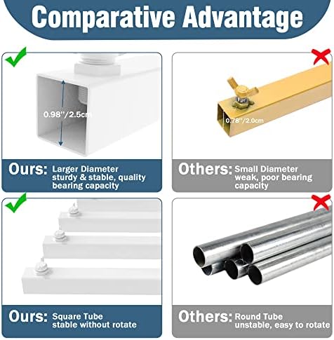 Fomcet 8FT x 8FT Backdrop Stand Heavy Duty with Base, White Portable Adjustable Pipe and Drape Backdrop Stand Kit, Square Metal Arch Party Frame for Wedding Birthday Parties Banquet Decorations - Image 3