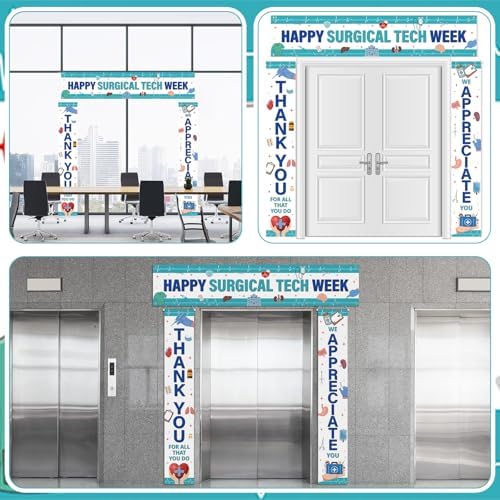 Smoothnovelty 3 Pcs Multicolor Surgical Tech Week Banner - Image 6