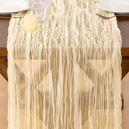 Cheesecloth Table Runner Tulle Fall Boho Wedding Shower Party Home Decor - Image 2