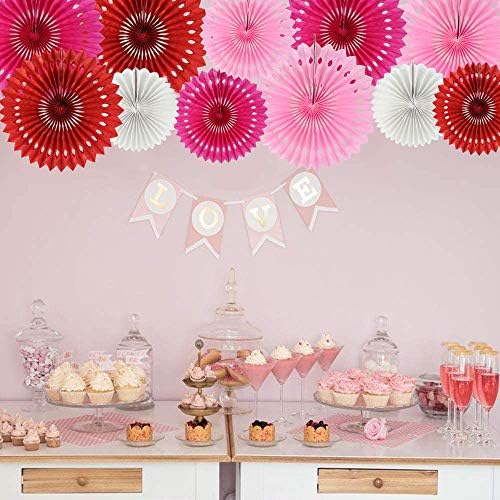 BEISHIDA Honeycomb Round Paper Fans Red Pink Mix Hanging Party Decoration - Image 4
