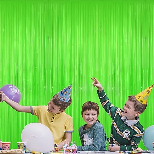 GOER 3.2 ft x 8.2 ft Party Backdrop Party Streamers for Birthday,Graduation,New Year Eve Decorations Wedding Decor(4 Packs,Candy Lime Green) - Image 6