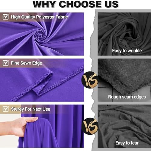 20x12ft Purple Backdrop Curtain Panels for Parties - Wrinkle Free Polyester Photo Curtain Backdrop Wedding Back Drop Fabric Drapes for Party Decorations Background for Photography - Image 5