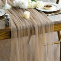 Artoid Mode 3PCS Coffee Gauze Table Runner 120 Inch 10FT, Seasonal Sheer Kitchen Dining Holiday Wedding Birthday Baby Shower Table Decor for Home Party by ArtoidMode