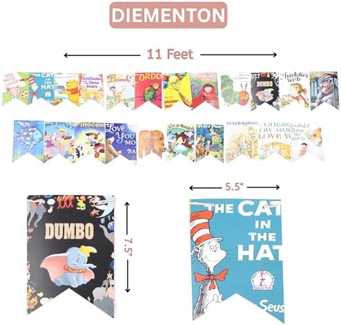 Book Garland – Vintage Book Pages String Decoration – 22 Pieces Perfect for Book Lovers, Kids Room Decor, Themed Parties, Comic Story Party Banner, Home, Library (Single-Sided Printed) - Image 5