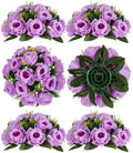 BLOSMON Flower Balls Wedding Rose Centerpieces 6 Pcs Lilac Fake Flowers Kissing Balls Decor Artificial Floral Arrangements Flower Bouquet of Roses Home Party Room Table DIY Decorations by Blosmon