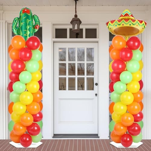2 Sets Mexican Fiesta Balloon Column Stand Adjustable Cactus Balloon Decor - Image 6
