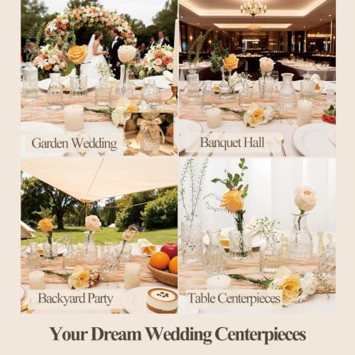 Clear Glass Bud Vase Set of 32 Pcs,Small Bud Vases in Bulk,Glass Crystal Flower Vases Table Centerpieces for Party Event Wedding Decor Baby Shower Decorations (Clear, 32 Pcs) - Image 5