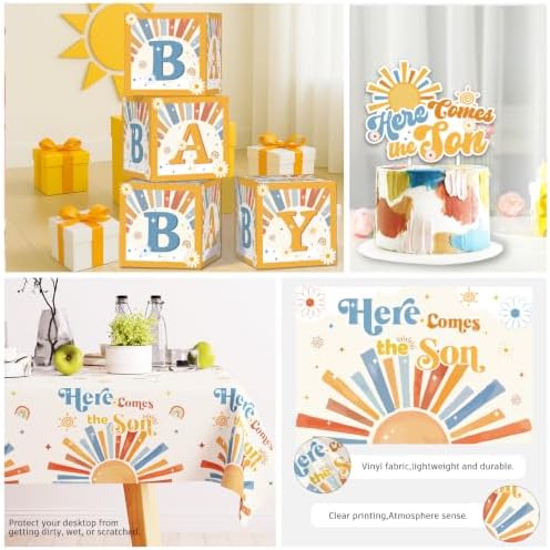 233 Pcs Here Comes The Son Baby Shower Decor for Boy Boho Baby Shower Party - Image 6