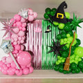 Pink and Green Balloon Garland Arch Kit, Witch Themed Party Decor by Haolongfa