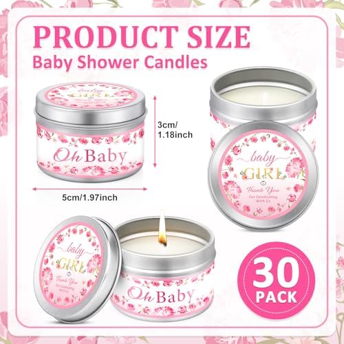 VISCOO 30 Pack Baby Shower Party Favors for Guests Prizes,Candles Lavender - Image 2