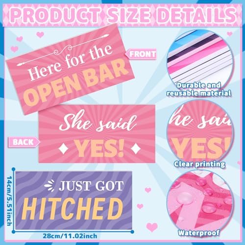 Beeveer 24 Designs Wedding Photo Booth Props, Double Sided PVC Selfie Sign - Image 4