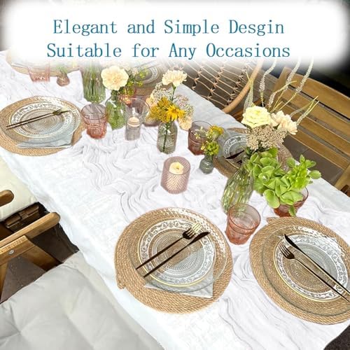 16 Pack White Cheesecloth Table Runner 20 x 120 inch Gauze Table Runners 10 FT Long,Semi Sheer Boho Cheese Cloth Fabric Table Runner Bulk for Wedding,Party,Baby Shower,Bridal Shower Decoration - Image 5