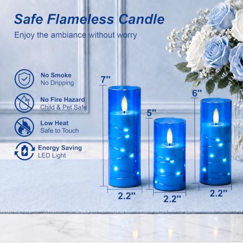 Raycare 7 Pack Flameless Battery Operated Pillar Candles with Remote Timer - Image 3