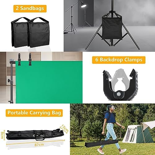 ShowMaven Background Stand,Adjustable Photo Backdrop Stand with Carry Bag for Photography Photo Video Studio, Photography Studio, Birthday Party (8.5x10ft) - Image 3
