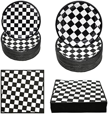 180Pcs Race Car Party Supplies Paper Plates and Napkins Serve 60 by Hpscdyo