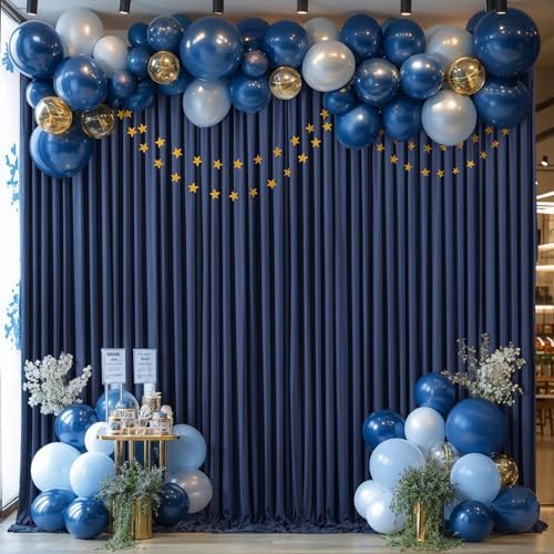 40x10FT Navy Blue Backdrop Curtains for Wedding Parties, Wrinkle Free Polyester Photography Backdrop Drapes for Wedding Baby Shower Birthday Parties Stage Background Stand Decorations 4x10ft,10 Panels - Image 4