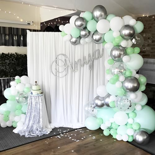 Voircoloria 90pcs Mint Green Balloons Garland Arch Kit, 18 12 10 5 Inch - Image 5