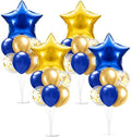 Lunmon 4 Sets Blue Gold Balloons Centerpieces for Table with Stands by Lunmon