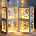 Ledido Transparent Balloon Boxes with 60 Letters Numbers Fairy Lights 4PCS by Ledido