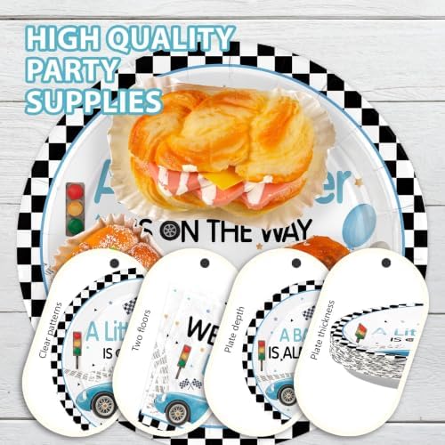 96Pcs Blue Race Car Baby Shower Decorations for Boys, Serves 24 - Image 6