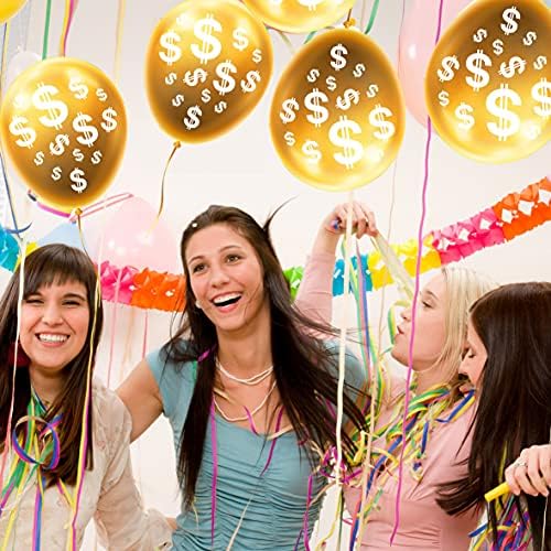 12 Inch Pack of 20 Money Dollar Signs Currency Symbol Latex Balloons Decorations for Birthdays Casino Weddings Bachelorette Retirement Anniversary Graduations Party - Image 5