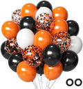 Halloween Balloons Black Orange Balloons Set, 50Pcs 12inch Black White Orange Confetti Latex Balloon Halloween Balloon for Celebration Party Bar Anniversary Graduation Decoration by Aiwolf