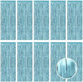 10 Pack Blue Foil Curtain Backdrop 3.2ft x 9.8ft Metallic Tinsel Foil Fringe Curtains Streamer Photo Booth Backdrop for Birthday Party Engagement Bachelorette Party Decorations (Light Blue) by Ohiyoo