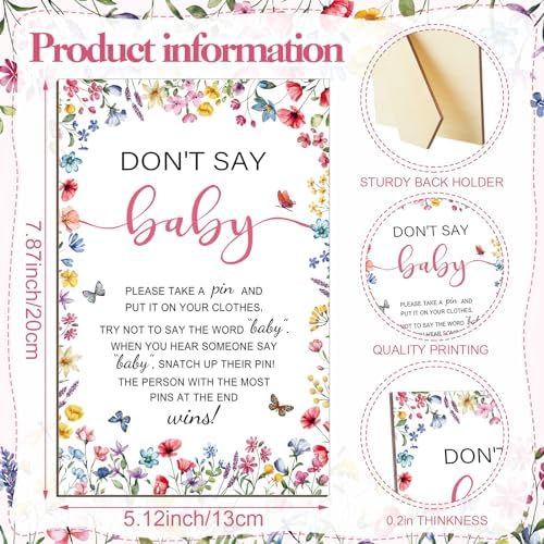 Patelai 321 Pcs Baby in Bloom Baby Shower Decoration Game Wildflower Supply - Image 4