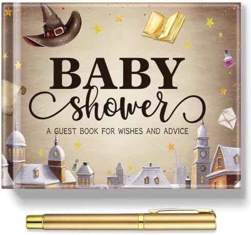 Fuyoooo Halloween Magical Witch Baby Shower Guest Book for Girl Boy by Liraitoya
