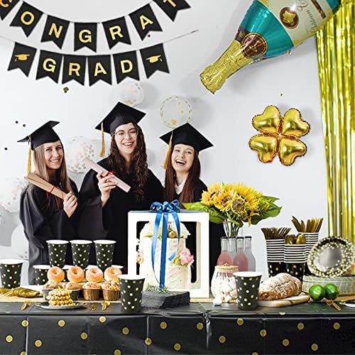 AIRE Black Gold Paper Plates Set, 175PCS Disposable Tableware for 25 - Image 7
