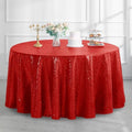 Pufogu 50" Round Red Sequin Tablecloth Glitter Red Table Cloths for Birthday Wedding Bridal Baby Shower Party Decorations by Pufogu