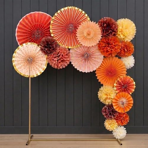 PapaKit 20pc Burnt Orange Tissue Paper Pom Poms - Earthy Garden Party Decorations for Wedding, Boho Baby Shower, Birthday Backdrop and Floral Hanging Decor - Image 5