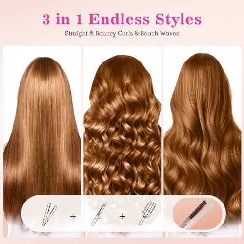 Hair Straightener and Curler Airflow Styler, Blush - Image 2