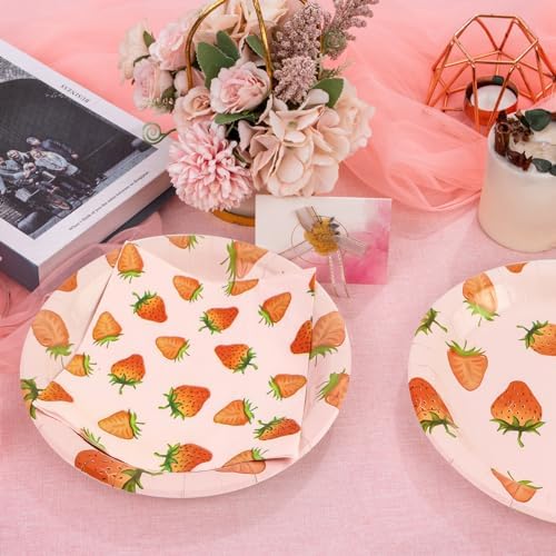 40PCS Strawberry Birthday Paper Plates and Napkins Party Set - Image 6