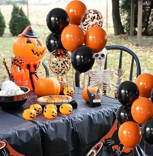 Halloween Balloons Black and Orange Balloons 50Pcs 12 Inch - Image 4