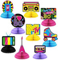 Distaratie 80s Party Decorations Back To The 80s Honeycomb Centerpieces by Distaratie