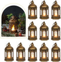 LLQ 12Pcs Mini Lantern with LED Tea Light, Garden Fairy Party Decorations, Battery Included, Vintage Lanterns Decorative, Hanging Candle Lanterns for Halloween Christmas Wedding Table Centerpiece by LLQ-LuckLifeQuality