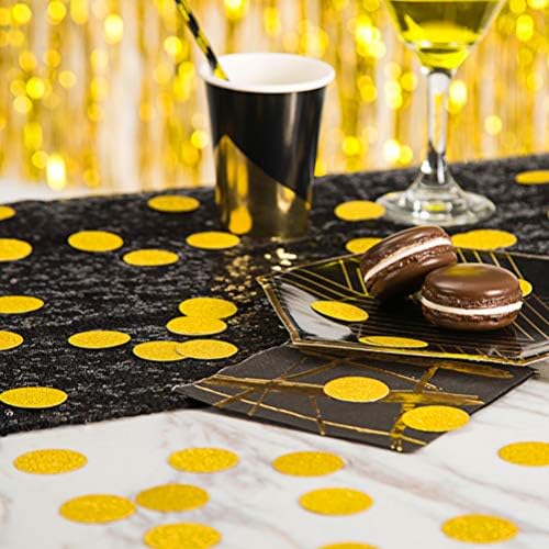 MOWO Glitter Confetti Circles, Glitter Gold, 1.2'', 200pc - Image 4