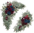 Olalaka Navy and Burgundy Flower for Wedding Welcome Signs Decorations, Artificial Burgundy Wedding Arch Flowers for Wedding Ceremony (Set of 2) by Love%C2%A0Every%C2%A0Bit%C2%A0of%C2%A0Life