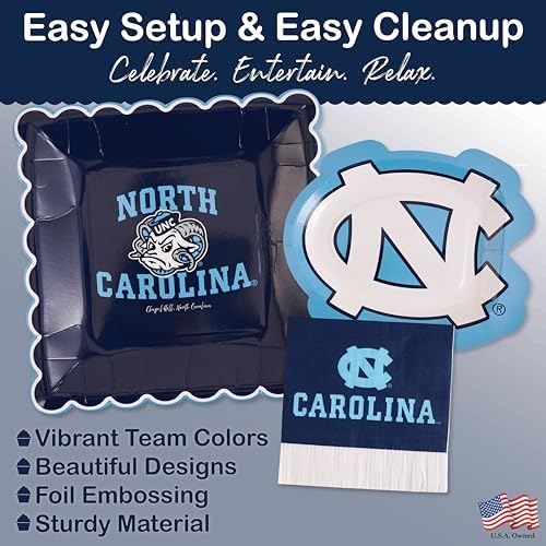 UNC Tar Heels Plates Napkins Party Decor Graduation Supplies 37 Pc - Image 4