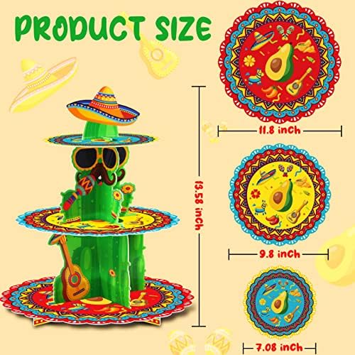 BenLouis 3Tier Fiesta Cupcake Stand Birthday Party Decorations - Image 2