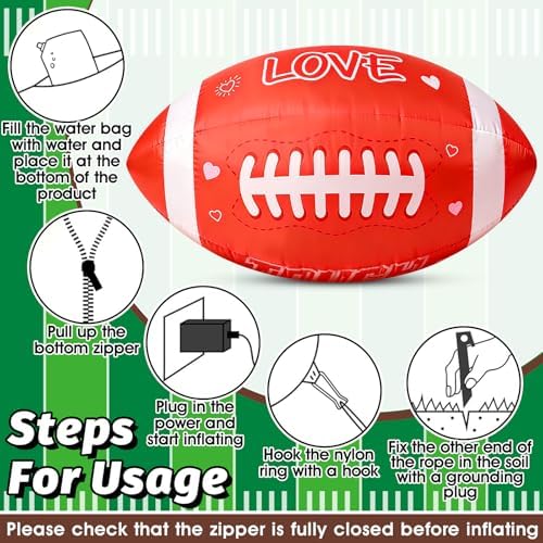 5FT Large Red Football Inflatable for Game Day Yard Decoration - Image 7