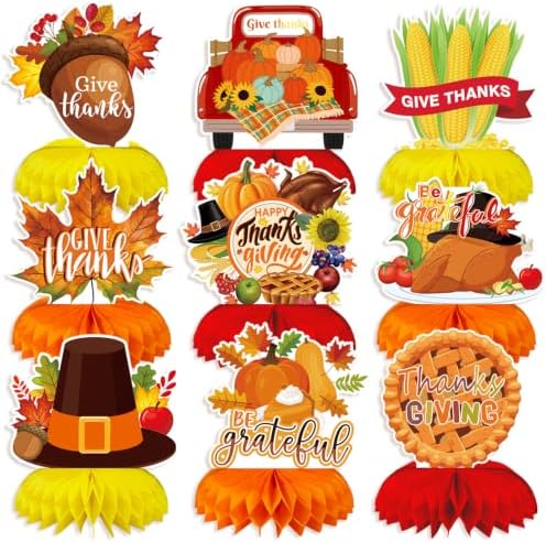 Thanksgiving Table Decorations, Fall Harvest Honeycomb Centerpieces by Adeyoo