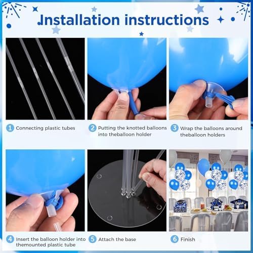 6 Sets 2026 Graduation Balloon Stand Kit for Table Decorations Class of 2026 Congrats Grad Table Centerpiece Grad Prom Themed Decoration for Grad School College Ceremonies Party Supplies - Image 4