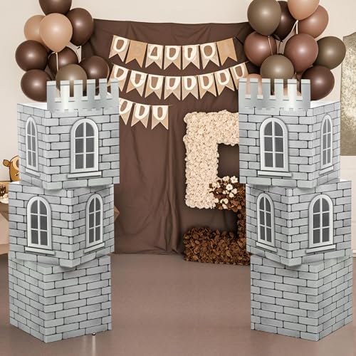 13 Pcs Medieval Decor Large Castle Props Knight Dragon Party Backdrop - Image 6