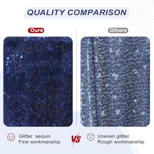 PartyDelight Navy Blue Sequin Backdrop Curtains 5x10ft 2 Sparkly Panels - Image 3