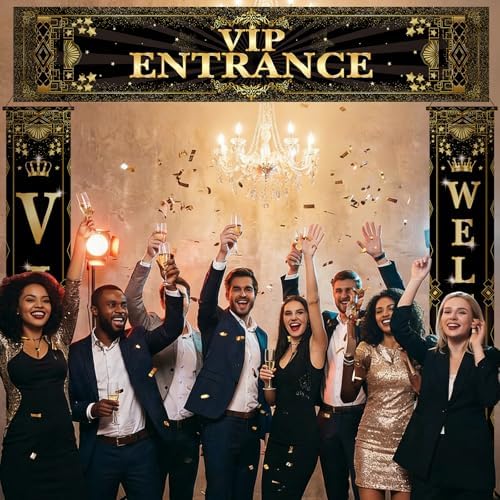 Smoothnovelty 3 Pcs Gold VIP Entrance Banner - Image 4