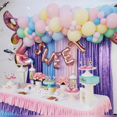 Purple Sequin Backdrop 2 Panels 2FTx8FT Glitter Halloween Party Backdrop - Image 3