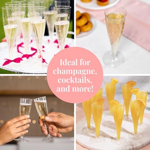 Prestee Disposable Champagne Flutes, 4.5 oz Plastic Champagne Glasses - Image 6