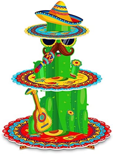 BenLouis 3Tier Fiesta Cupcake Stand Birthday Party Decorations by BenLouis